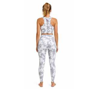 Gray White <b>Tie</b> <b>Dye</b> Yoga <b>Set</b> Sleeveless Sports Bra High Waist Leggings Women Fitness Workout Activewear Custom Logo - Product Image 3