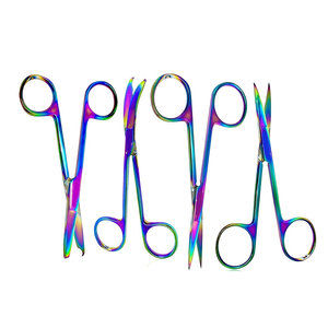 Ciseaux à suture et ciseaux à micro-pointes Iris avec revêtement en titane arc-en-ciel multicolore, qualité supérieure, crochet délicat - Product Image 5