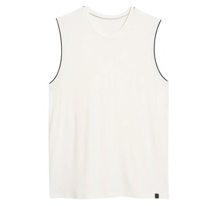 Débardeur blanc en tricot à col rond pour homme, couleur unie, décontracté, idéal pour la gym et la musculation – Débardeurs pour homme en promotion - Product Image 1