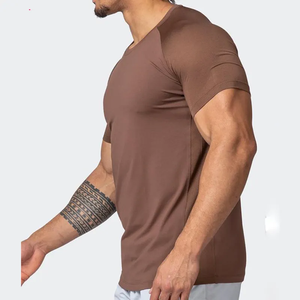Men's Classic Shirts Custom Printing 100% Cotton <b>Drop</b> Shoulder V-Neck Slim Fit Short Sleeve Summer Streetwear T-shirt - Product Image 5