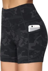 Shorts Deportivos de Cintura Alta con Estampado de Camuflaje para Mujer, con Bolsillos, de Secado Rápido, Tejido de Spandex y Poliéster, Ropa Deportiva - Product Image 4