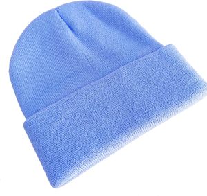 Bonnets en tricot bleu et violet personnalisés, bonnets chauds d'hiver pour hommes et femmes, bonnets doux et légers - Product Image 1