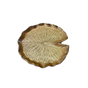 Plateau de service en chocolat doré de luxe, plateau décoratif en métal pour desserts, idéal pour les hôtels, les événements et les cadeaux - Product Image 1