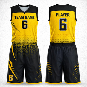Ensemble d'uniformes de basketball personnalisés par transfert thermique – Maillot et short d'équipe personnalisables, respirants, anti-UV, séchage rapide, collection automne - Product Image 1