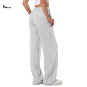 Pantalon de survêtement en coton personnalisé pour homme, taille élastique avec cordon de serrage, décontracté, mi-lourd, respirant, avec logo imprimé sur la jambe droite - Product Image 6