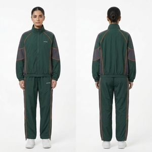 Men's Color Block Windbreaker Tracksuit - Windbreaker <b>Jacket</b> & Pants Set for Gym, Factory Direct - Product Image 2