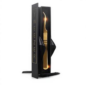 Boîte en carton antistatique en acier inoxydable personnalisée avec logo sur mesure pour pinces à extensions de cils professionnelles - Product Image 1