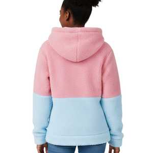 Sudadera con capucha de felpa para mujer Jack and Jill, diseño de bloques de color, con logo frontal, cálida para invierno, estilo juvenil - Product Image 6