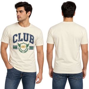 T-shirt rétro à typographie pour homme, 100% coton, col rond, manches courtes, t-shirt décontracté, streetwear urbain, mode - Product Image 3