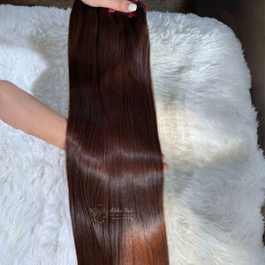 Remy sin procesar pelucas de cabello humano vietnamita sedoso recto de hueso de extremo fuerte súper grueso y paquetes frontales de encaje para tejer el cabello - Product Image 5