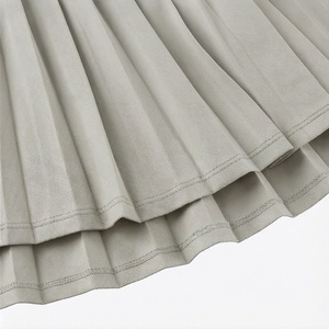 Women Pleated Mini <b>Skirt</b> <b>Elastic</b> <b>Waist</b> Solid Color Breathable Polyester <b>Skirt</b> All Seasons Wear - Product Image 6