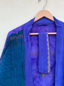 เสื้อคลุมอาบน้ำผ้าฝ้าย100% พิมพ์ลายสไตล์ Boho ชุดลำลองยาวสำหรับฤดูร้อนคอวียาวเต็มตัวสไตล์โบฮีเมียน - Product Image 6