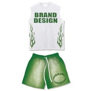 2026 Custom Tracksuit Summer Sweatsuits Acid Wash Two 2 Piece Set Screen Printing Cropped T Shirt and Shorts Set Men - Product Image 2