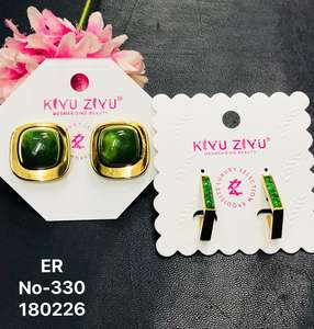 Pendientes de Moda con Diamantes Americanos en Acero Inoxidable Chapado en Oro para Mujer |   Ropa de Fiesta de Diseñador de Lujo - Product Image 6