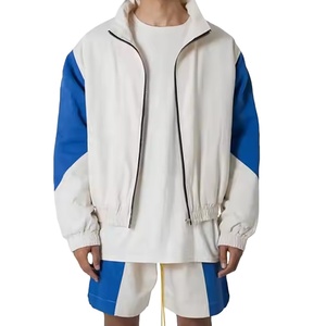 Ensemble coupe-vent respirant personnalisé pour homme avec logo, veste et short en polyester et coton légers de haute qualité, grandes tailles 2027 - Product Image 1
