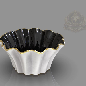 ชามโลหะตกแต่งสุดหรูรักษ์โลก ดีไซน์ลายแตกสีทอง  แบบสั่งทำพิเศษ สำหรับตกแต่งโต๊ะสไตล์โมเดิร์น - Product Image 1