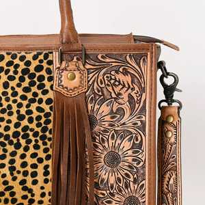 New Stylish Bohemian Autumn Cowgirl Women <b>Tote</b> <b>Bag</b> Genuine Leather <b>Floral</b> Tassel Custom Color Pattern Ready Ship - Product Image 2