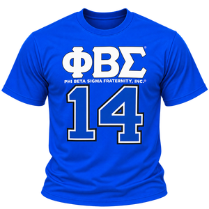 Camiseta Gráfica Azul Rey Phi Beta Sigma para Hombre, Manga Corta, Cuello Redondo, con Letras Griegas y Números, para Fraternidad, Universidad, Eventos Casuales - Product Image 3
