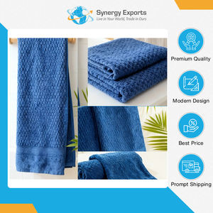 Professionnels dans la vente de serviettes de bain en polycoton uni de qualité supérieure avec finition velours pour les acheteurs en gros mondiaux - Product Image 3