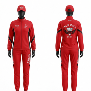 Women badminton track suit 230 GSM high quality polyester knit blue tracksuit with contrast side panels heat transfer custom <b>log</b> - Product Image 5