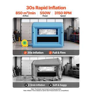 Système de soufflage puissant de 550 W, cabine de peinture gonflable de 9,84 x 8,2 x 8,2 pieds pour la publicité, pour la peinture au pistolet, vélo, moto - Product Image 4