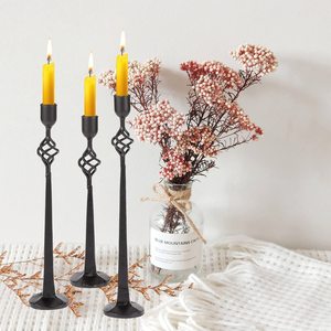 Ensemble de 3 chandeliers en fonte portables, faits à la main, écologiques, vintage, pour bougies coniques, pour Noël - Product Image 3