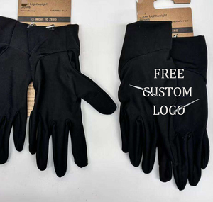 Gants de cyclisme unisexes en polaire polyester avec logo personnalisé, antidérapants, à doigts complets, noirs, pour le ski et la pêche, vente en gros - Product Image 6
