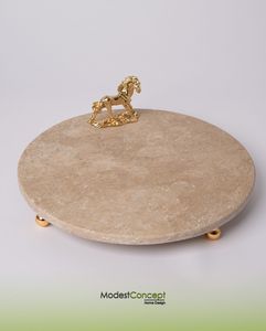 Large Size <b>Travertine</b> Marble Serving Tray With Strong Build For Serving Food Drinks Breakfast And Decorative Home <b>Table</b> Display - Product Image 2