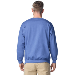 Sudadera de cuello redondo para hombre, color gris melange, azul real intenso, de felpa, informal, cálida, mezcla de algodón, lisa, con logotipo personalizado, venta al por mayor - Product Image 3