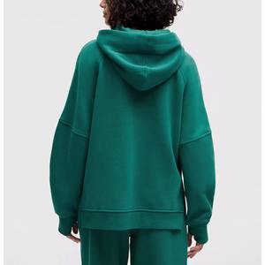 Nouvel ensemble de sport pour femme 2 pièces de haute qualité, prix d'usine, logo personnalisé, pantalon de jogging uni taille haute + veste - Product Image 4