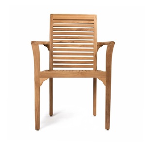 Teak Solid Wood Modern Design Outdoor Dining <b>Chair</b> with Tapered Legs Durable and <b>Stackable</b> - Product Image 2