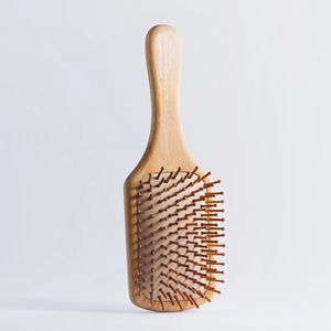 Natural Bamboo Wooden Paddle Hair <b>Brush</b> Eco Friendly Hair Care <b>Brush</b> for Women Men Professional Supply OEM - Product Image 6
