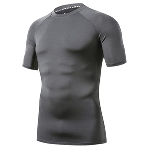 Men Rash Guard Compression <b>T</b> Shirt Short Sleeve Swim Shirt UV Protection Quick Dry OEM Manufacturer Bulk - Product Image 3