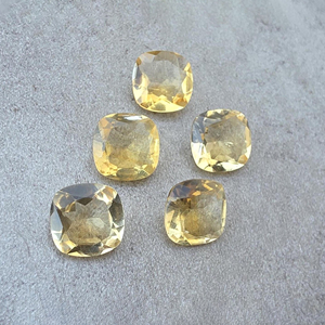 Natural Citrine Faceted Cut Square <b>Cushion</b> Shape Calibrated Gemstone Loose for Jewelry Making Custom Sizes Available - Product Image 5