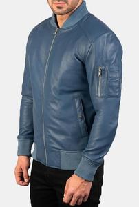 Premium Men's <b>Sheep</b> <b>Skin</b> Leather <b>Jacket</b> with Stand Collar Customizable Front Logo Waterproof & Breathable Wholesale Winter Ready - Product Image 3