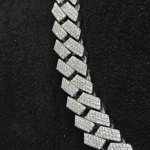 Luxury Moissanite Cuban Link <b>Chain</b> Necklace 925 Silver <b>Iced</b> <b>Out</b> Handmade Hip Hop Statement Jewelry Gift For Women And Men - Product Image 6