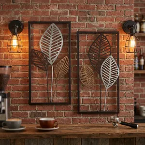 Juego de 2 piezas de arte metálico para decoración del hogar |   Arte Decorativo Moderno de Metal para Colgar en la Pared, para Sala de Estar, Dormitorio, Oficina, Decoración de Interiores - Product Image 5
