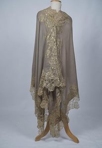 Chal de Lana Fina de Cachemira para Mujer, Diseño de Lujo con Borde de Encaje Dorado, Elegante Estola para Fiestas, Festivales y Ropa Étnica - Product Image 4