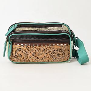 Riñonera de cuero occidental con estampado Floral de lujo, diseño de eslinga occidental con estampado a mano, bolsa de mano con cierre de cremallera, stock listo para niñas - Product Image 2