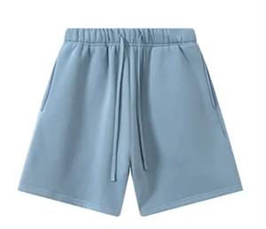 Shorts Bermuda en Coton Blanc pour Homme, Taille Élastique, Couleur Unie, Tissu Respirant, Coupe Décontractée, Taille Mi-Haute - Product Image 6