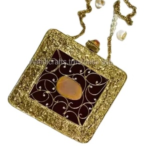 Luxe métal vadrouille nacre pochette sac de soirée dames fête mode sac à main avec pierre travail embellissement sac à main de mariage - Product Image 1