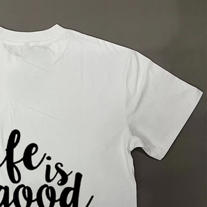 T-shirt blanc pour homme Life Is Good, coupe classique, jersey de coton, col rond, imprimé avec inscription sur le devant - Product Image 6