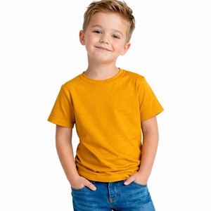 Camiseta de Algodón Lisa para Niños, Personalizable con Logotipo, Manga Corta, Venta al Por Mayor, Ropa Infantil de Bangladesh - Product Image 2