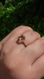 Vintage Rose Gold Radiant Cut Diamond Engagement Ring Prong Setting Women's Fine Jewelry Band - Product Image 3