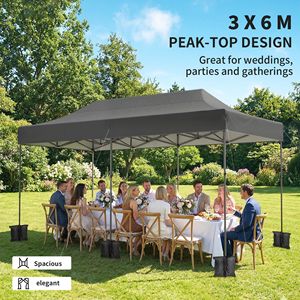 Heavy Duty 10 X 20 ft Pop-Up <b>Canopy</b> <b>Tent</b> UPF50+ Wheeled Bag Dark Gray Portable Outdoor Instant <b>Canopy</b> Shelter - Product Image 4