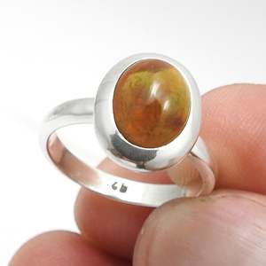 Artisan Bohemian <b>Ring</b> Jewelry Comes With Oval Cut Black <b>Opal</b> Gemstone Crafted From 925 Solid Silver Beautiful Sister Band - Product Image 2