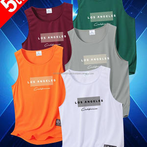 Débardeurs pour hommes grandes tailles 100% coton, toucher doux, polyester floqué, broderie, légers, séchage rapide, en stock, débardeurs de sport pour hommes - Product Image 1