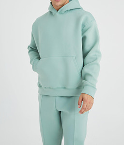 Sweat à capuche décontracté pour homme, coupe classique, rose, en molleton de coton, couleur unie, avec poches, broderie frontale, idéal pour l'hiver - Product Image 2