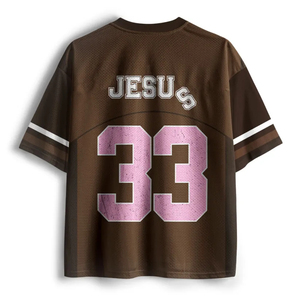 Camiseta de Fútbol Cristiano Jesús 33, Camiseta Deportiva con Diseño Religioso, Logotipo Personalizado, Camiseta de Malla Oversize, Ropa Urbana Religiosa, Venta al Por Mayor OEM - Product Image 3