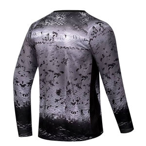 Chemises de pêche à manches longues de taille plus, design original, sublimation, UPF 50+, pour l'escalade, la chasse, séchage rapide, respirantes, t-shirts pour hommes - Product Image 2
